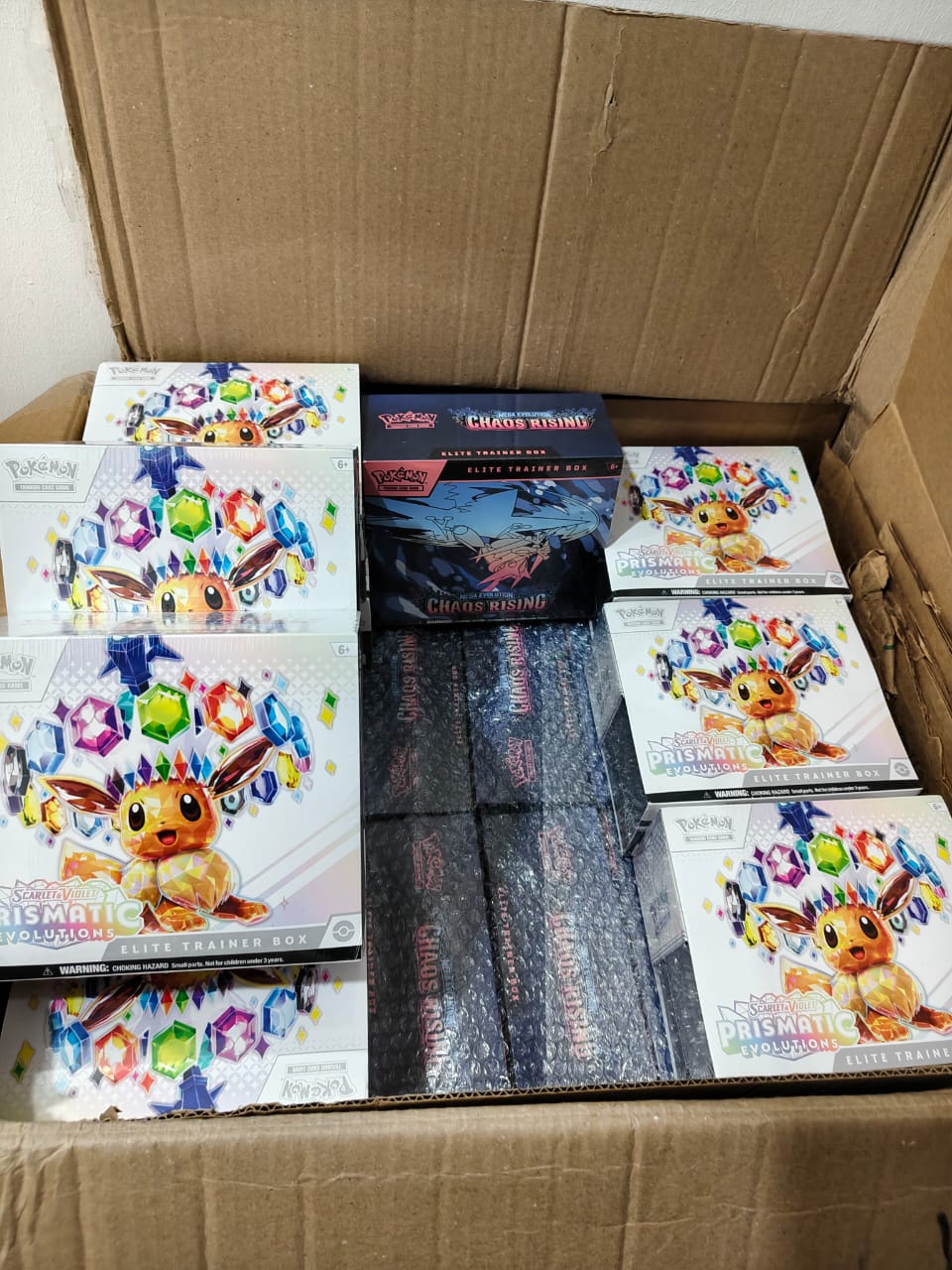 New Stock Arrived: Chaos Rising ETB & Prismatic Evolutions ETB Now Available at Akemon